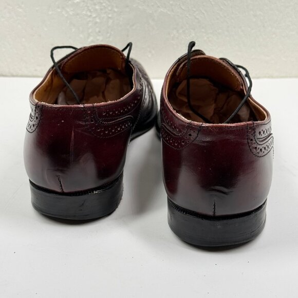 Vintage Cole Haan Oxford Brogue Dress Shoes Wingtip Burgundy Leather SIze 9.5D - Picture 8 of 14